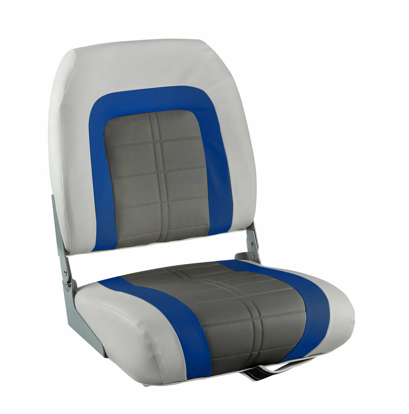 Кресло складное мягкое SPECIAL HIGH BACK, обивка серый/синий винил, # 00161678 - фотография № 1