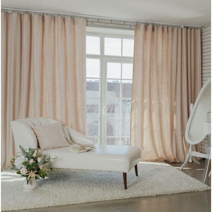 фото Штора портьерная "Этель" 145*270 см Валенсия Белое золото,100% п/э