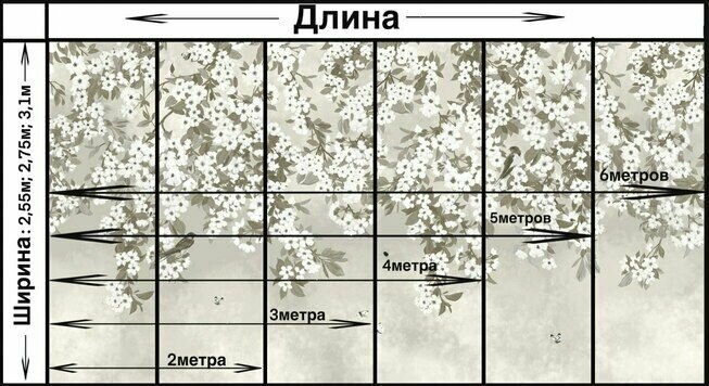 Обои бесшовные Ласточки светло-бежевые (текстура хлопок) (ширина 2550мм х длина 2000мм) - фотография № 2