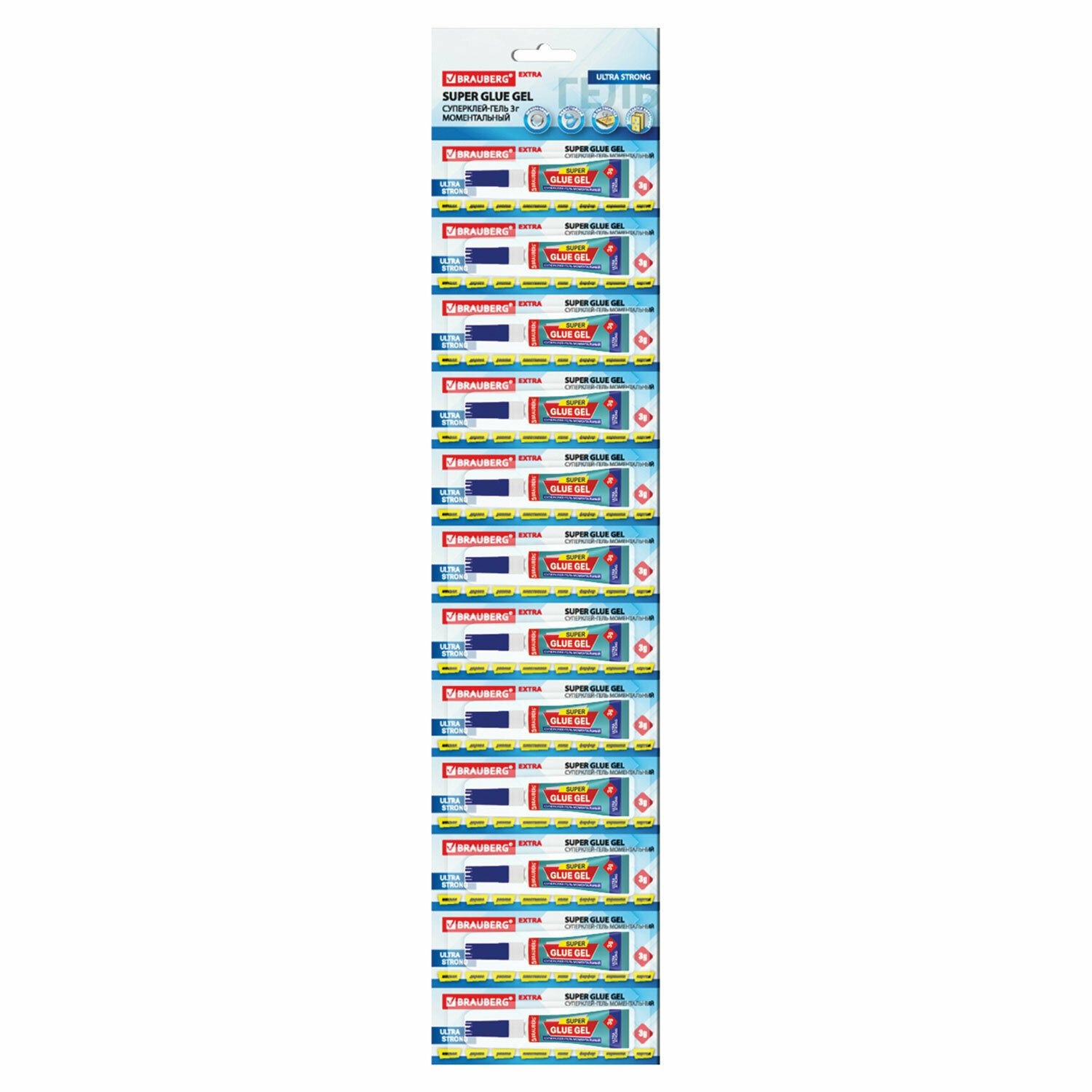 Квант продажи 12 ед. Клей-Гель моментальный (1шт) ультрапрочный суперклей BRAUBERG EXTRA 3г, отрывная карта, 603103 - фотография № 16