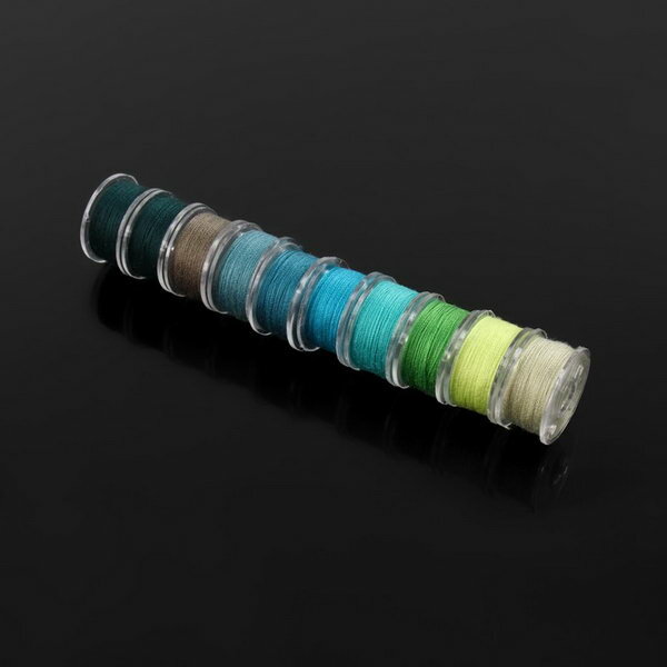 Набор шпулек с нитками, в органайзере, d = 20 мм, 10 шт, цвет зелёный спектр - фотография № 5