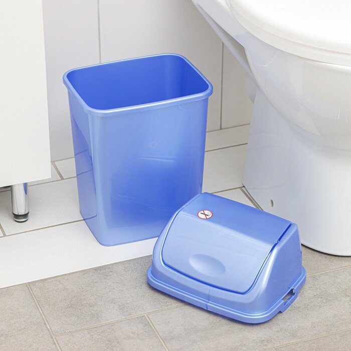 Росспласт Контейнер для мусора «Камелия», 8 л, цвет голубой перламутр - фотография № 2