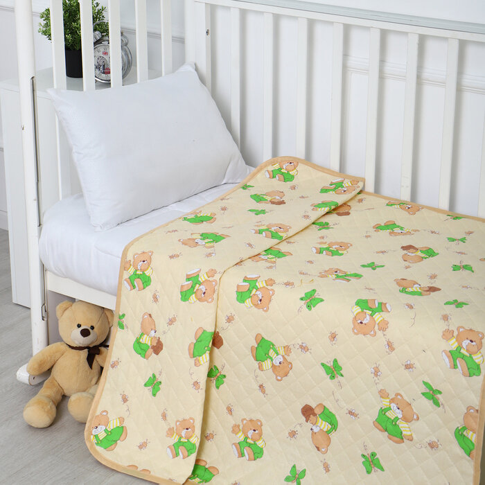 фото Покрывало Мишки за медом 110х140см, бежевый, бязь 120г/м, хл 100%