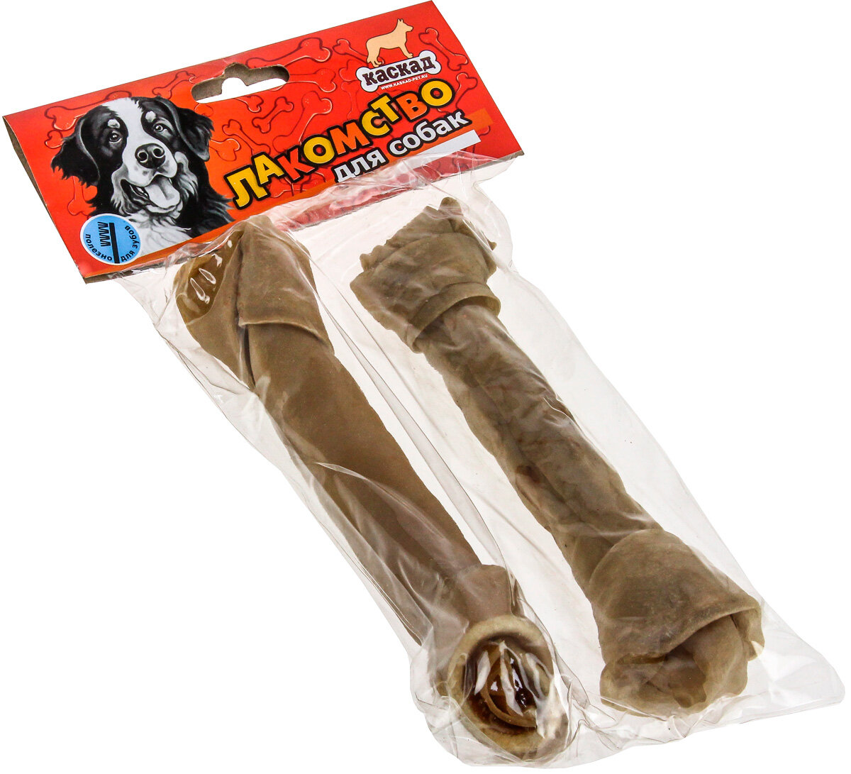фото Лакомство каскад для собак кости из жил с узлами 20 см уп. 2 шт (160 гр)
