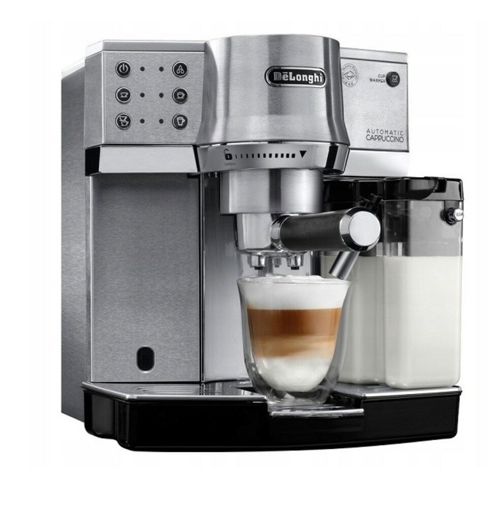 Кофеварка рожковая De'Longhi Dedica Cappuccino Maker EC 860, серебристый - фотография № 2