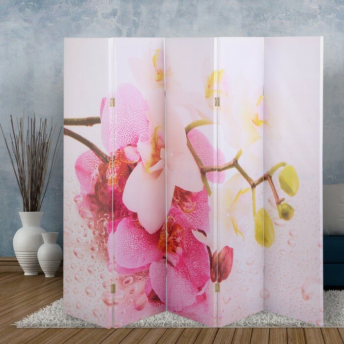 Ширма "Орхидеи. Утренняя свежесть", 250 х 160 см - фотография № 1