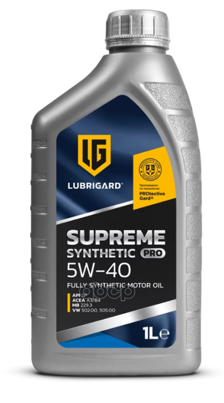 LUBRIGARD Масло Моторное Для Бензиновых Двигателей Lubrigard Supreme Synthetic Pro 5W40 1Л