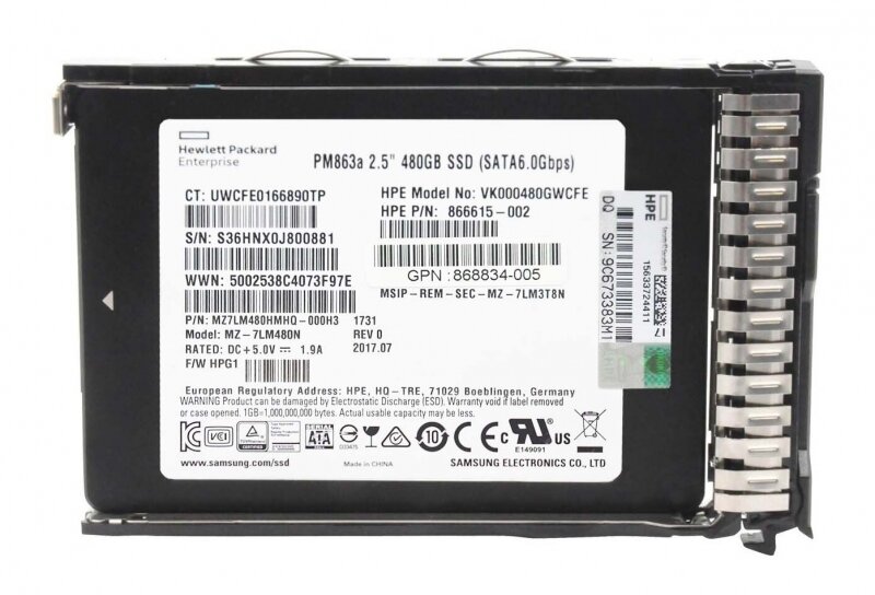 Жесткий диск HP 764927-B21 480Gb SATAIII 2,5" SSD