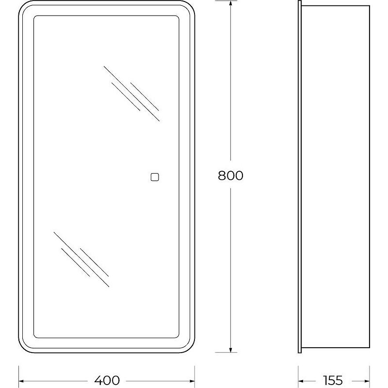 Зеркальный шкаф BelBagno Marino 40 SPC-MAR-400/800-1A-LED-TCH с подсветкой Белый - фотография № 13