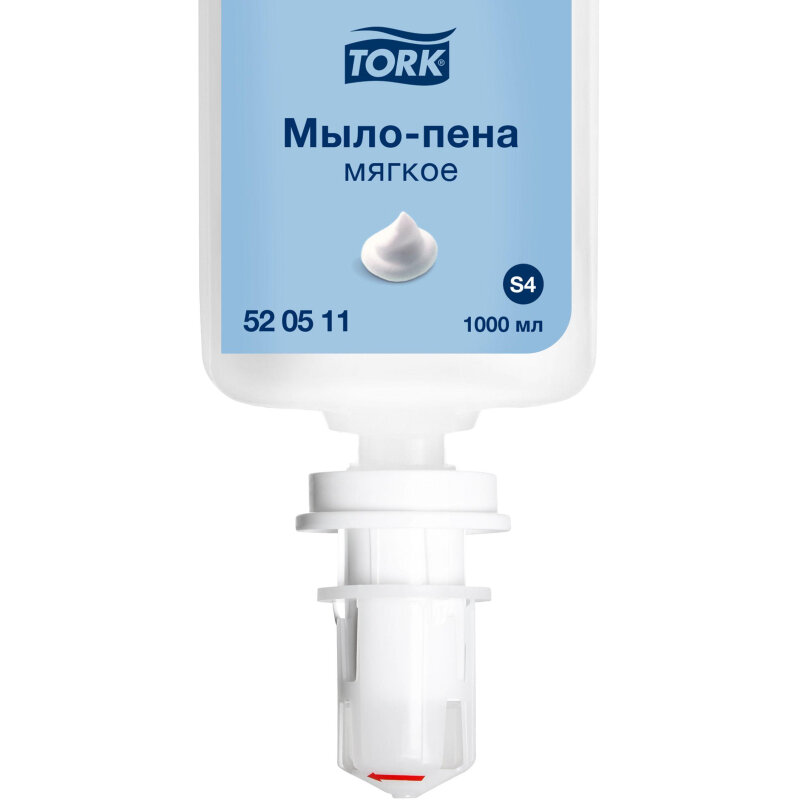 Картридж с жидким мылом Tork S4 1л пенное мягкое прозр.520511 для арт.33068