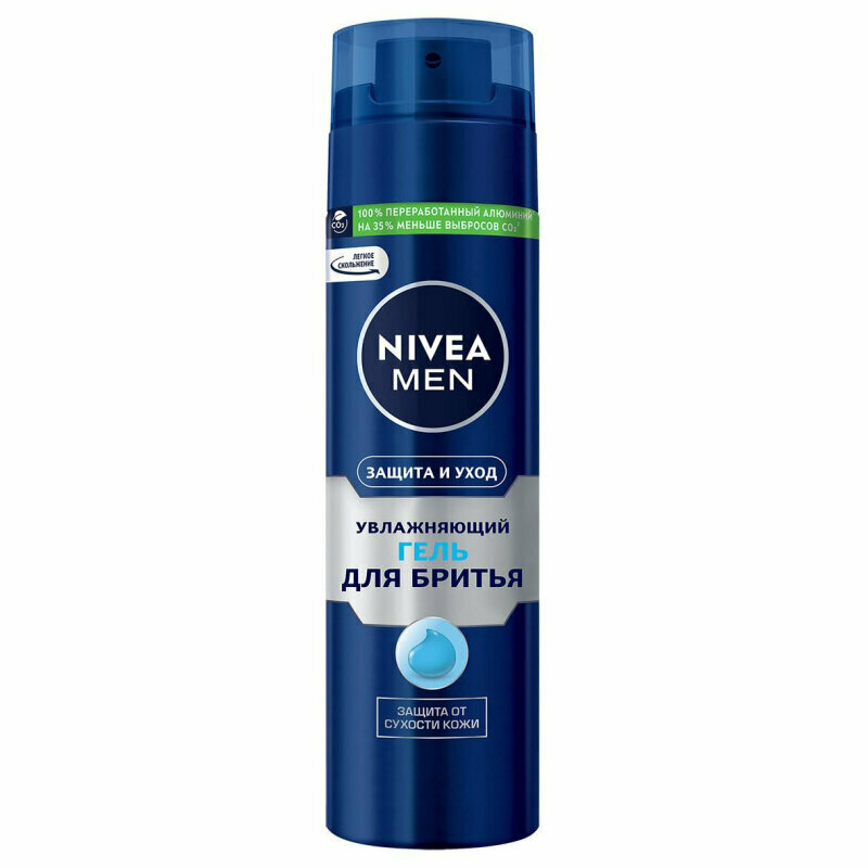 Гель для бритья увлажняющий Nivea Men Защита и уход 200 мл 81760, 1555425