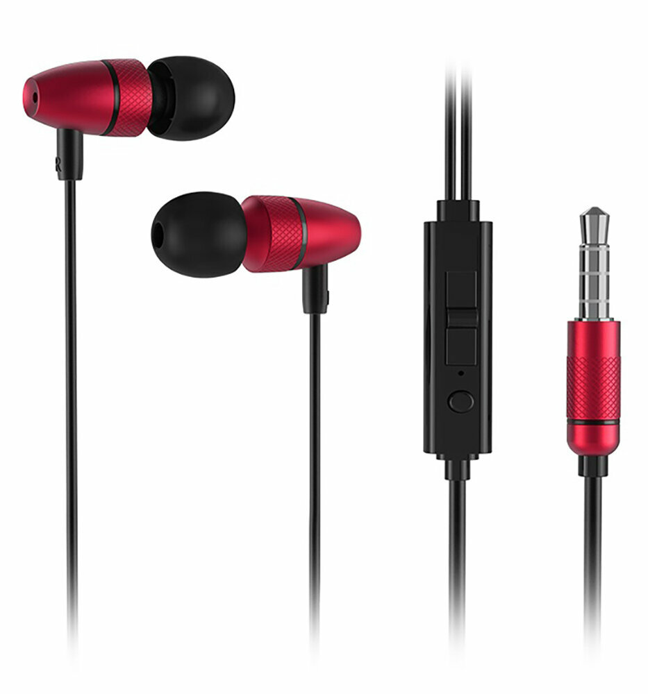 Наушники с микрофоном для смартфона Hoco M59 Magnificent universal earphones with mic red