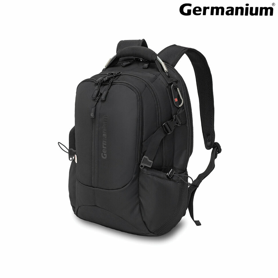 Рюкзак GERMANIUM "S-02" универсальный, с отделением для ноутбука, усиленная ручка, черный, 47х31х16 см, 226948, 226948