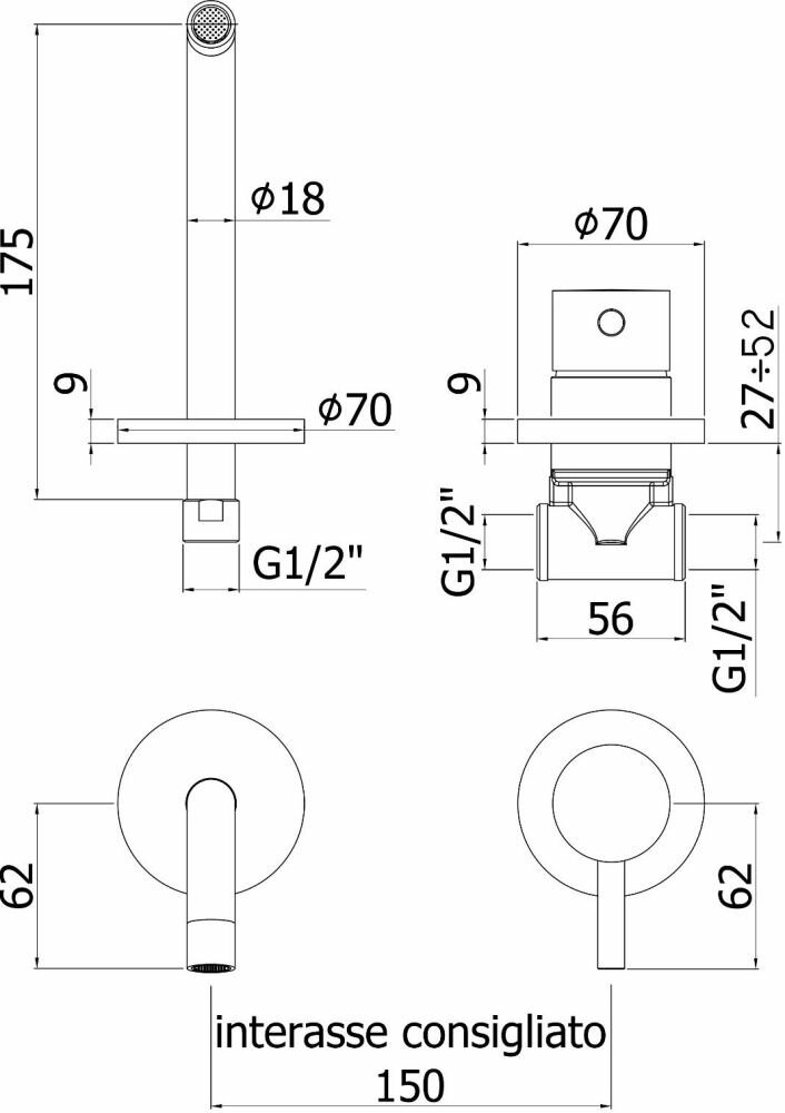 Смеситель Paffoni Light LIG006CR70 для раковины, хром - фотография № 2