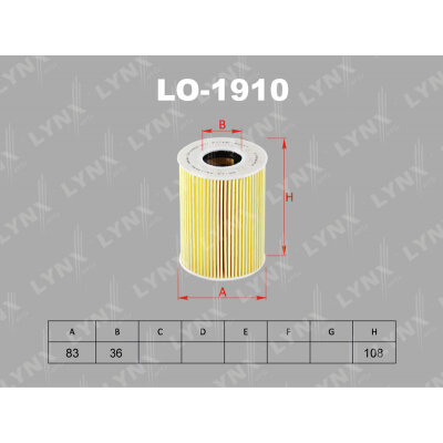 Фильтр масляный LYNXauto LO-1910