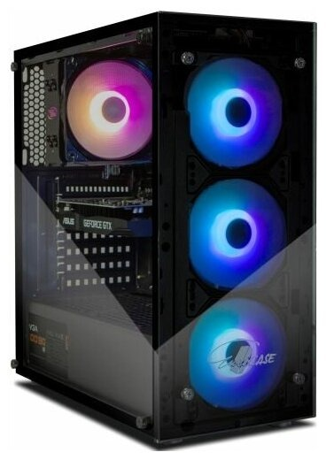 Корпус Eurocase ATX без БП 3 ARGB black