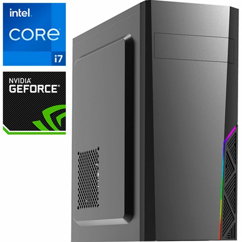 Компьютер PRO-1723055 Intel Core i7-11700KF 3600МГц, Intel B560, 16Гб DDR4 3200МГц, NVIDIA GeForce GTX 1630 4Гб, SSD 120Гб, HDD 1Тб, 500Вт, Midi-Tower
