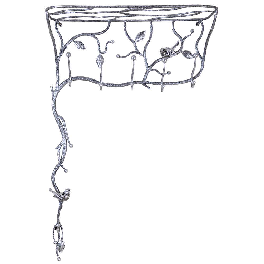 Вешалка настенная BOGACHO Терра кованая серебристого цвета ручная работа - фотография № 16