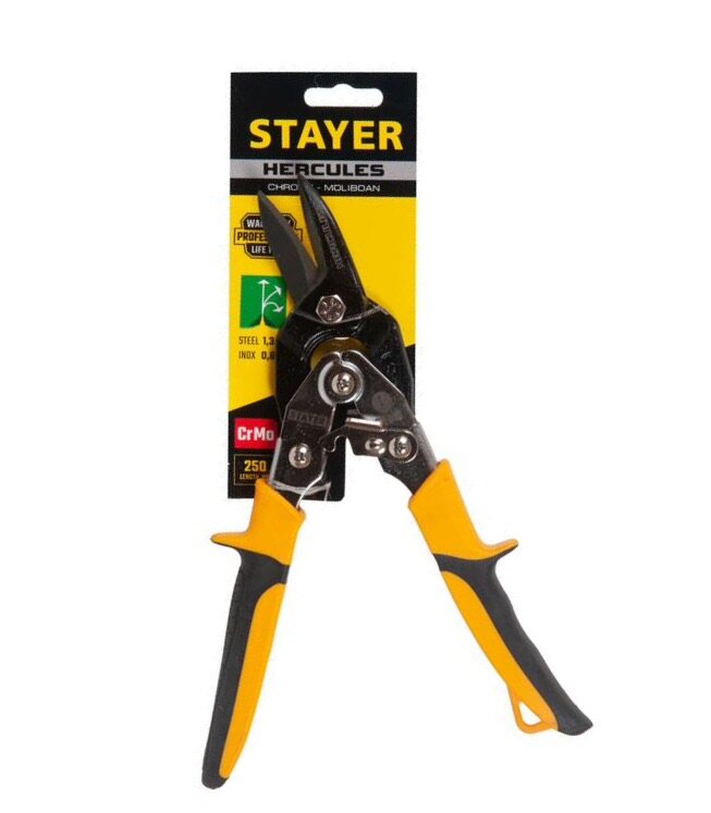 Scissors / Усиленные ножницы по металлу правые двухрычажные Hercules Professional STAYER 250 мм 2321_z01