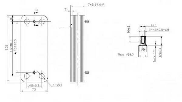 Теплообменник вторичный ГВС 12 пластин 17B2071000 BAXI ECO 3 COMPACT WESTEN PULSAR, BAXI ECO Art.5686660