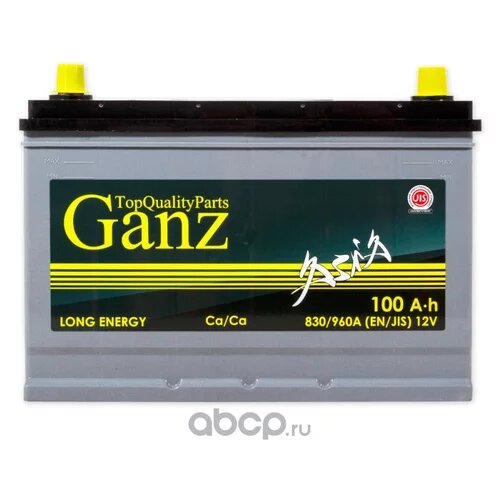 Аккумулятор GANZ ASIA 100 А/ч ОБР 304x173x220 EN780 GAА1000 GANZ GAА1000 GANZ GAA1000