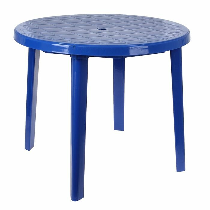Стол круглый, размер 90 х 90 х 75 см, цвет синий - фотография № 1