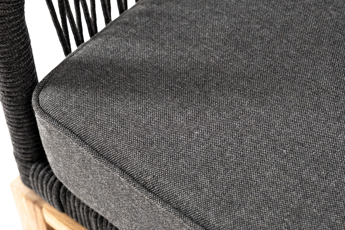 "Канны" диван 2-местный плетеный из роупа, основание дуб, темно-серый - фотография № 9