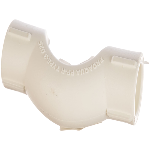 фото Обвод раструбный 25 полипропиленовый PPR белый | код PA16118P | PRO AQUA ( упак.2шт.)