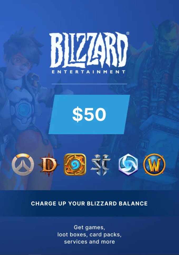 Пополнение счета Blizzard (Battle net) на 5 – 50 USD ($) / Код активации Доллары / Подарочная карта Близзард (Батл нет) / Gift Card (США)