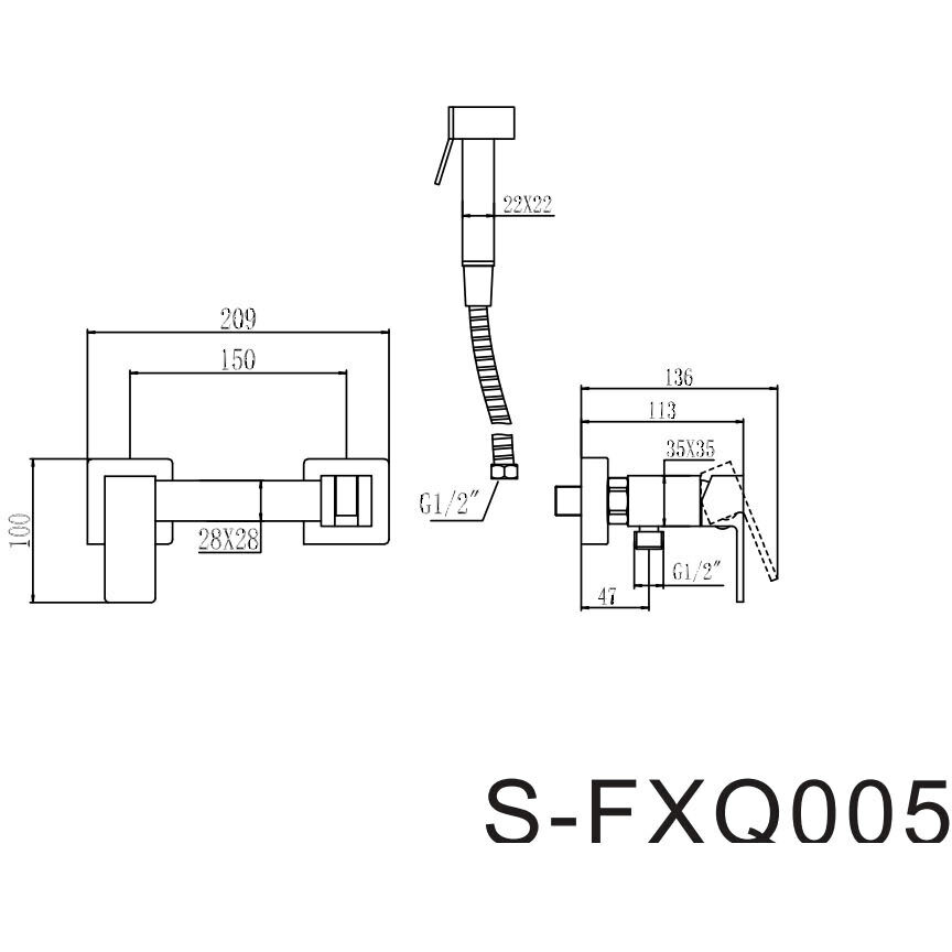 Смеситель с гигиеническим душем Savol (S-FXQ005H) черный - фотография № 2