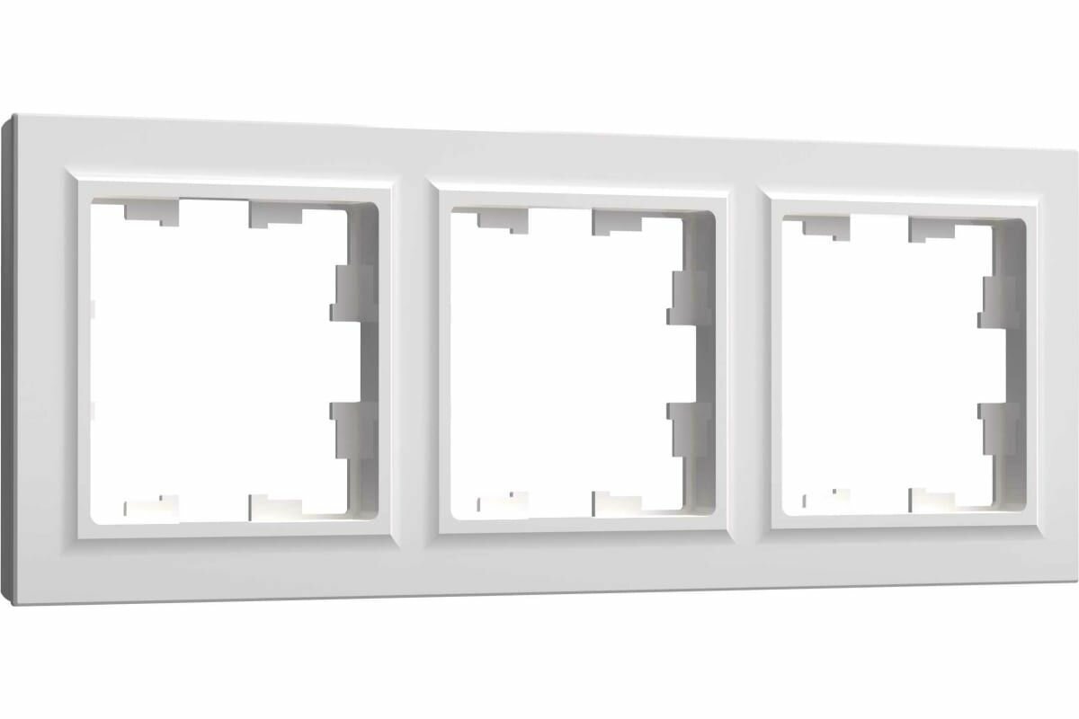 Рамка трехместная IEK BRITE белый (комплект из 2 шт) - фотография № 1