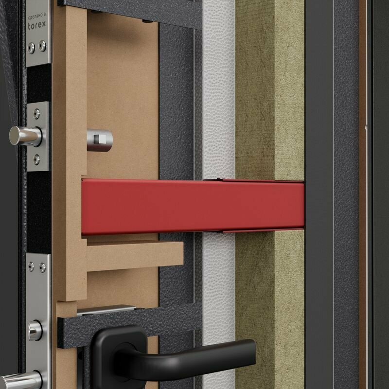 Дверь входная для квартиры Torex Comfort X 860х2050 правый, тепло-шумоизоляция, антикоррозийная защита, замки 4-ого класса, черный/белый - фотография № 13