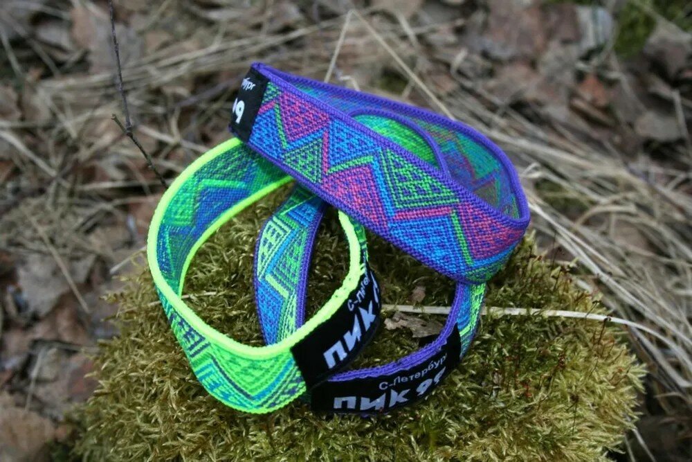 фото Резинка-стяжка для походного туристического коврика-пенки "Пестрая лента" ПИК-99 (комплект 2 шт), фиолетовая