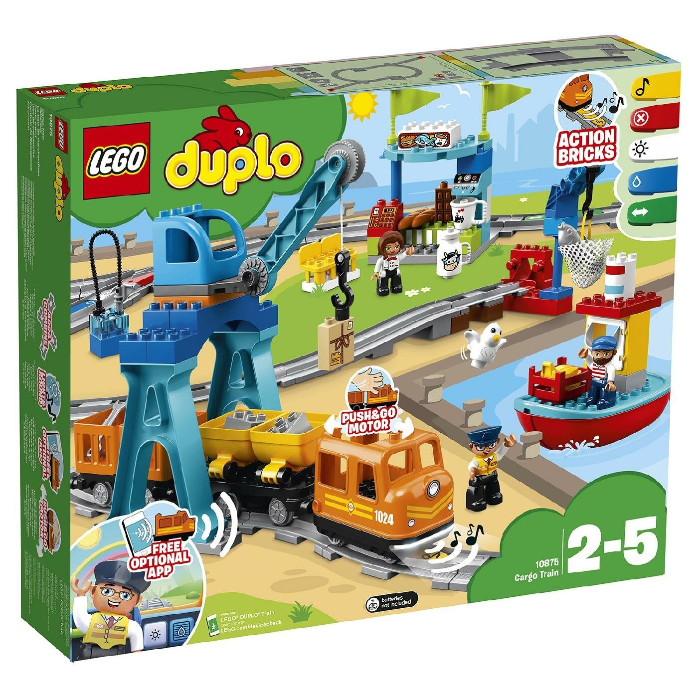 Lego Duplo Конструктор Lego Duplo Грузовой поезд 105 деталей 10875