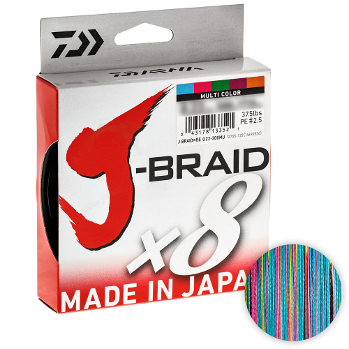 Daiwa J-braid X8 150м. 0.20мм. MULTICOLOR