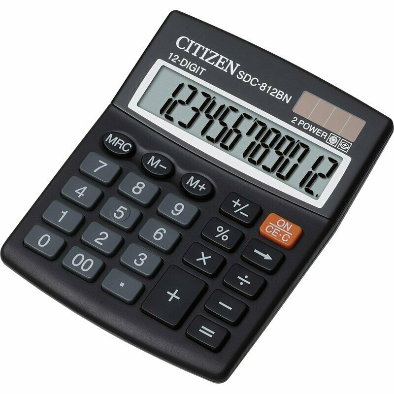 Калькулятор настольный Citizen SDC812BN 12-разрядный 218877