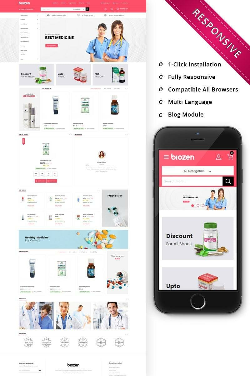 BioZen - The Medical Store Responsive Тема PrestaShop