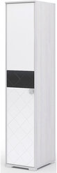 Шкаф Сальма ШК 021 (434х2060х525) фасад МДФ белый глянец/корпус анкор