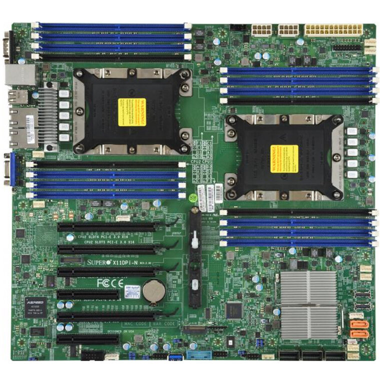 Материнская плата Supermicro X11DPi-NT 2 x Socket 3647 C622 16xDDR4 4xPCI-E 16x 2xPCI-E 8x 14 EATX Retail MBD-X11DPI-NT-O - фото №3