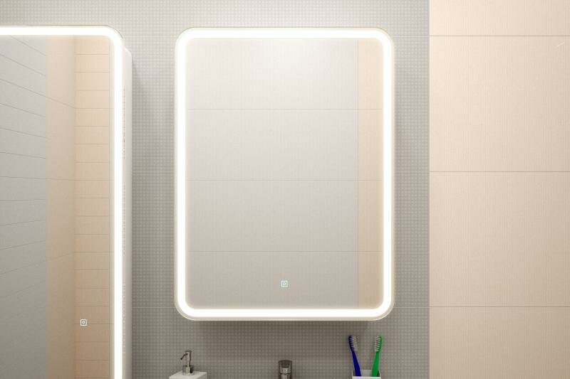 Зеркало-шкаф Misty Элиот 60х80 LED с розеткой L - фотография № 3