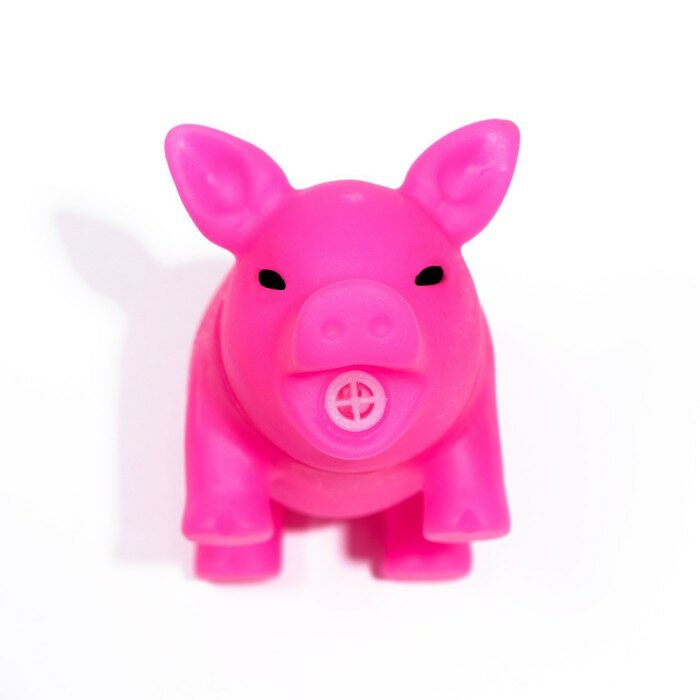 Игрушка пищащая "Маленький поросенок" для собак, 9 см, розовая - фотография № 4