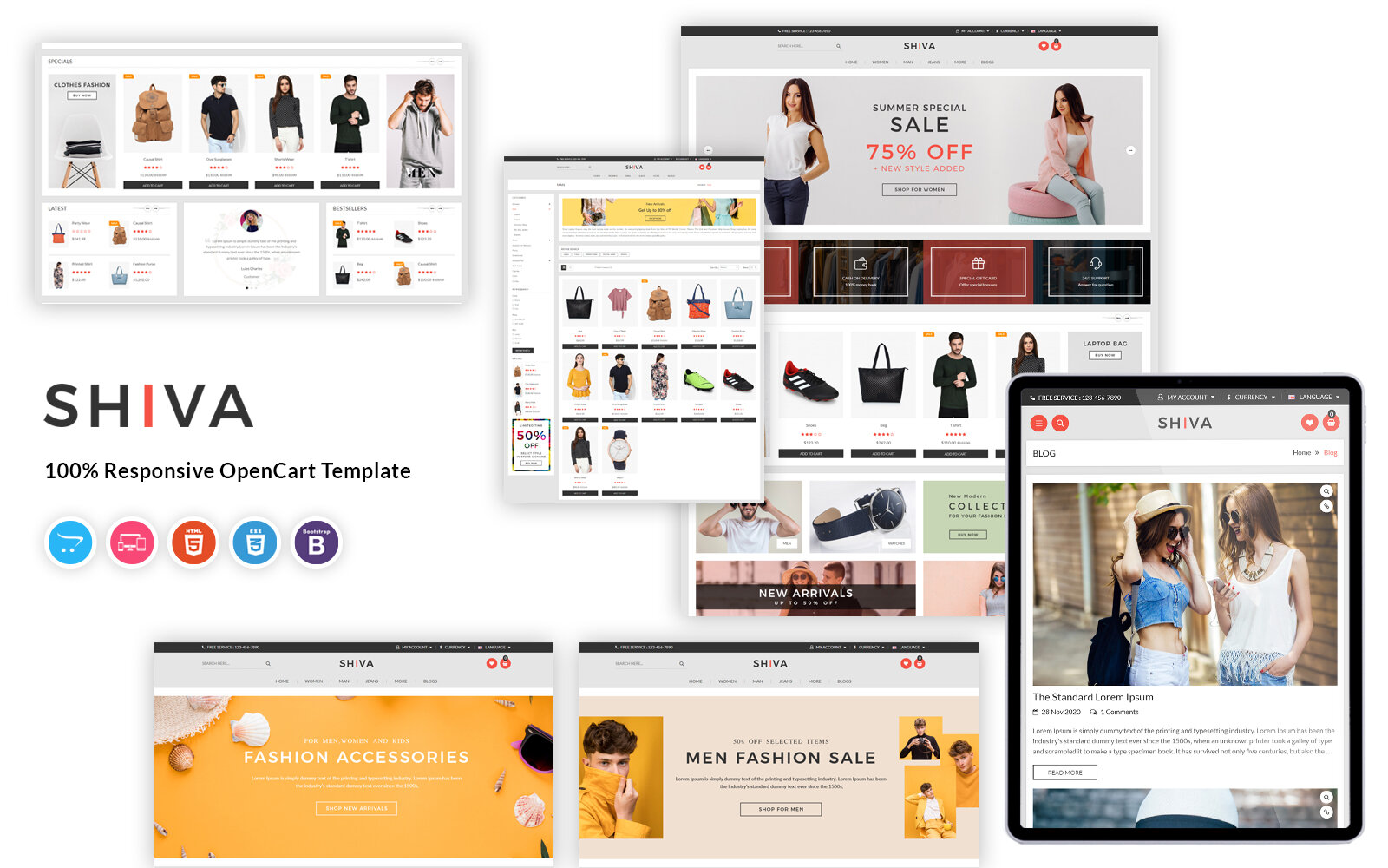 Шаблон OpenCart Shiva - Fashion Шаблон OpenCart