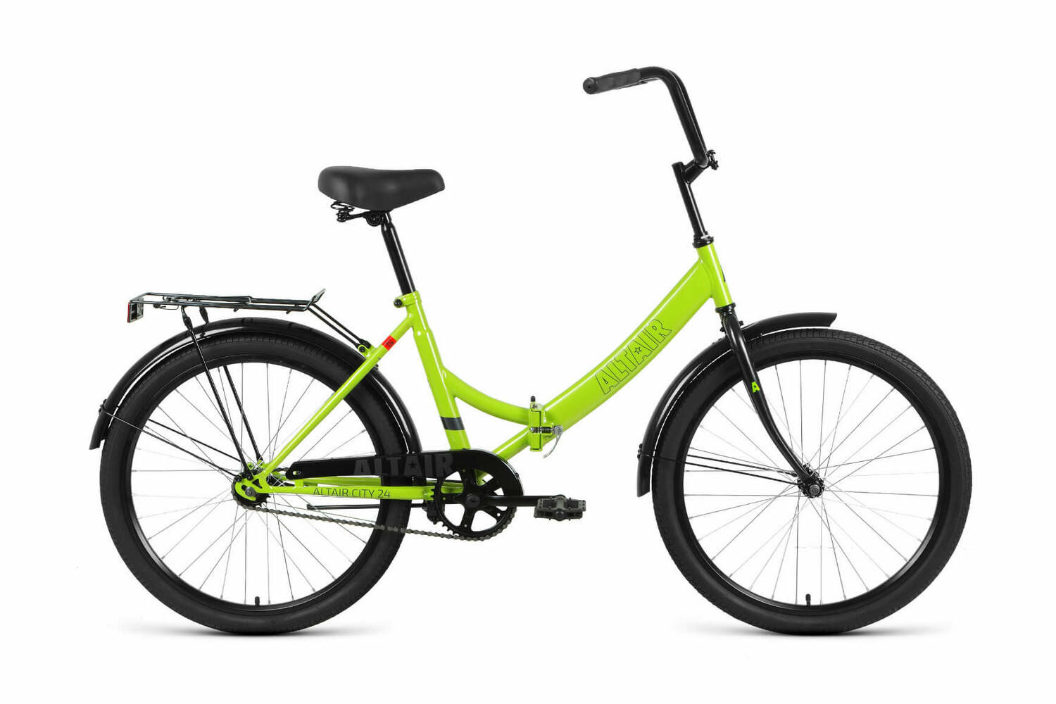 Складной велосипед Altair City 24 FR, год 2023, цвет Зеленый-Серебристый, ростовка 16