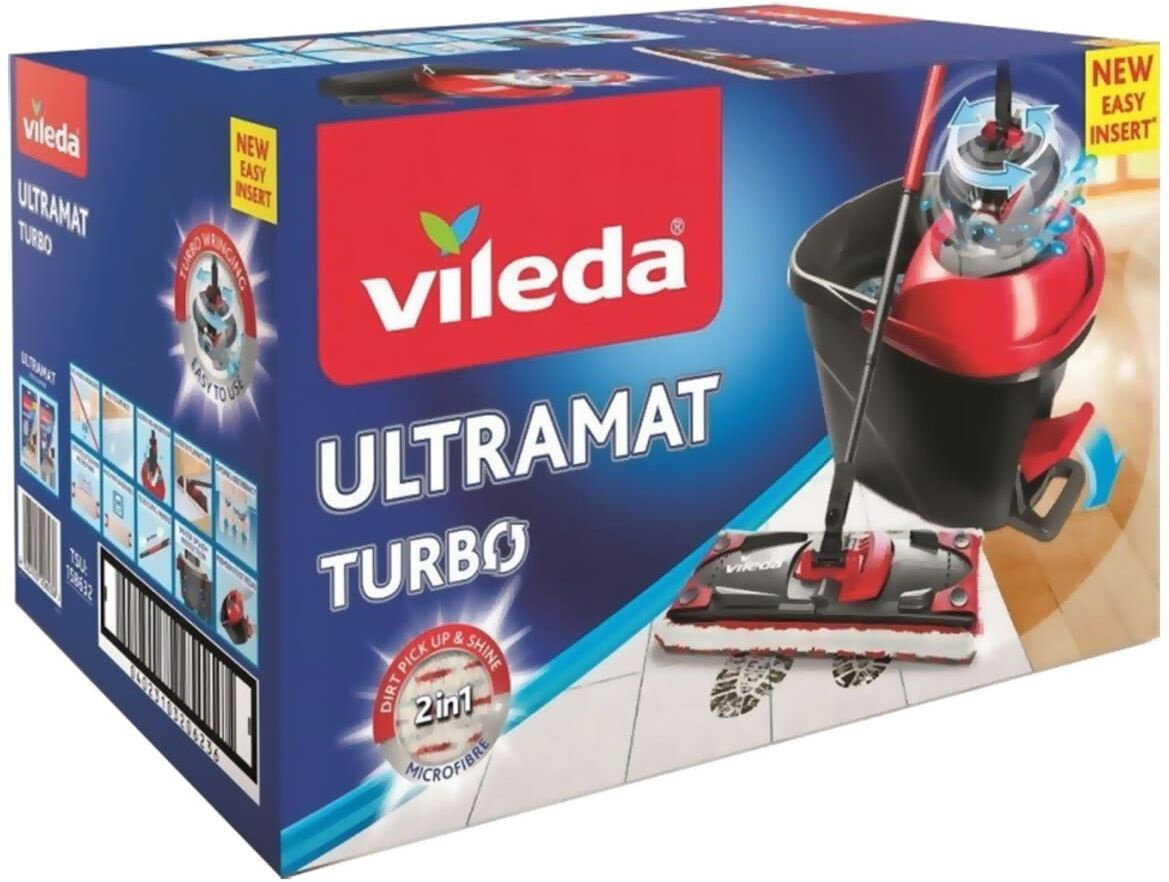 Комплект для уборки Vileda Ultramat Turbo темно-серый/красный (158632/163425)