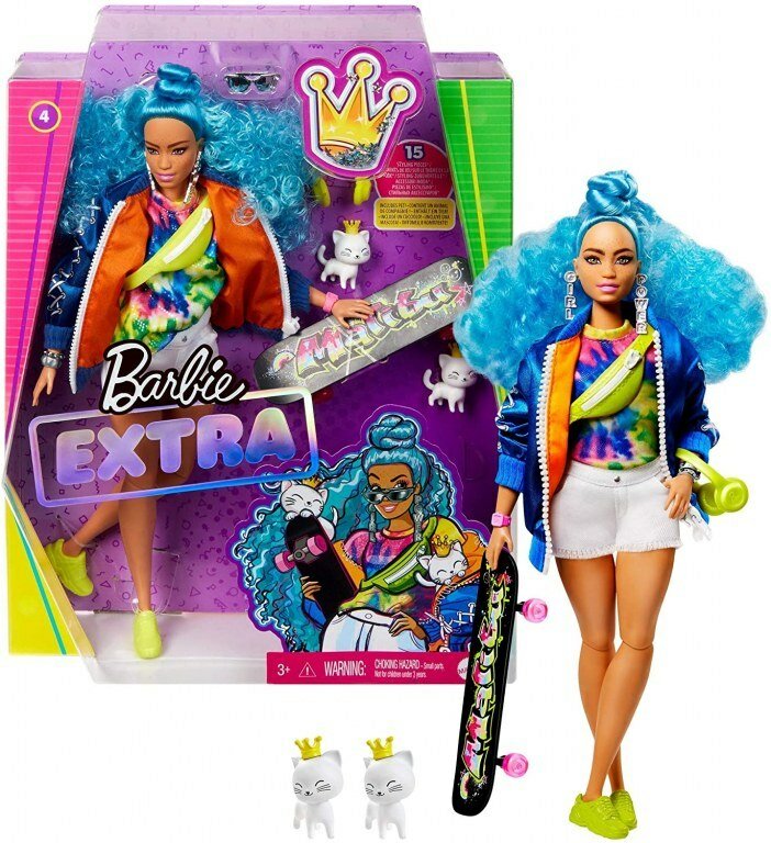 Кукла Barbie Extra. Барби Экстра 4 с голубыми волосами