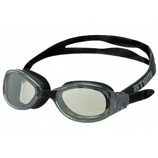Очки для плавания ATEMI , зеркальные, силикон чёрн, B101M