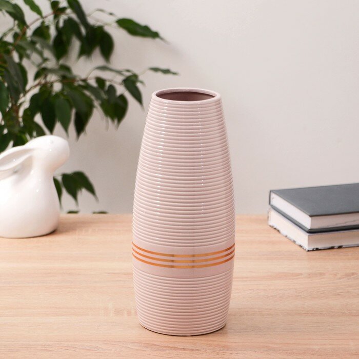 фото Ваза керамика "Иветт" 10х26 см, d-6,5 см, розовый