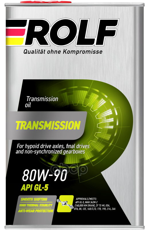 Масло Трансмиссионное Минеральное Rolf Transmission 80W-90, Gl-5 1Л ROLF арт. 322242