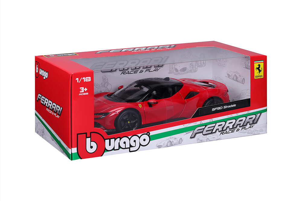 Maisto Машинка металлическая сборная Ferrari SF90 Stradale, 1:24, красная - фото №6