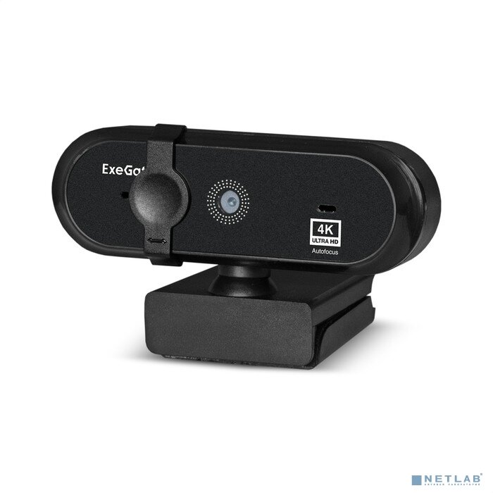 EXEGATE веб камеры Exegate EX287383RUS Веб-камера ExeGateStream HD 4000 4K UHD T-Tripod (матрица 1/3" 8 Мп, 3840x2160, 32fps, 4-линзовый объектив (стекло), автофокус, шторка, USB, микрофон с шумоподавлением, поворотное
